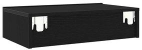 2 db fekete tölgyfa TV-szekrény LED lámpákkal 60 x 35 x 15,5 cm