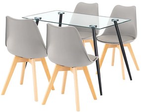 Milo 4+1 étkező garnitúra fekete-szürke