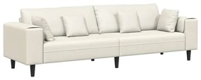 Bársony Kanapé párnával Krém 208 cm Bársony