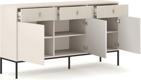 Komód 154 cm széles, bordázott fronttal kasmír színben – MARCOS