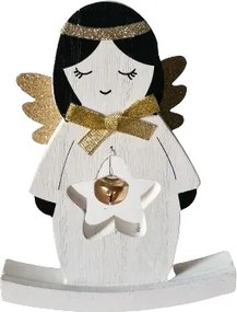 Karácsonyi angyalka figura csengővel 17,5 cm