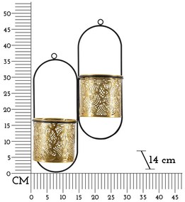 Fém fali függő virágcserép tartó ø 14 cm (magasság 48 cm) Double Hong – Mauro Ferretti