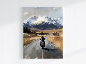 Vászonkép Canvas Motorkerékpár Út Országút Hegyek Utazás Vezetés 75x100