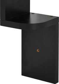 HOMCOM 5-tiers Zik-zak Függő Sarokpolc 120 cm Magas Fekete Fa | Aosom