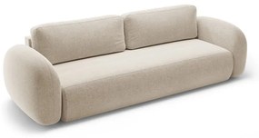 Bézs zsenília kinyitható-tárolóhelyes kanapé 262 cm Tonale – Cosmopolitan Design