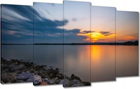 Vászonkép 100x60 Kő tengerpart tó