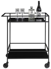 Vita zsúrkocsi, 2 polc, fekete, fekete váz 68x40x79 cm