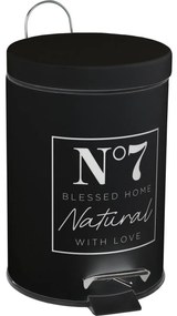 Natural kozmetikai szemetes kosár fekete, 17 x 24,5 cm