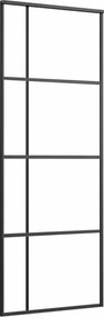 vidaXL fekete ESG üveg és alumínium tolóajtó 76x205 cm