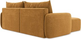 Narancssárga kinyitható-tárolóhelyes sarokkanapé (bal oldali) Kalena – Makamii