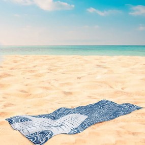 Kék strandtörölköző 90x180 cm Shark – DecoKing