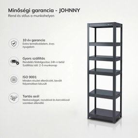Keskeny fém polc antracit: JOHNNY, 1800 x 450 x 420 mm