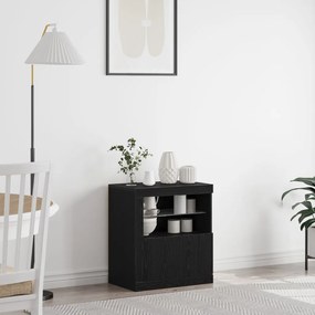LED világítással ellátott komód Fekete Tölgy 60,5x37x67 cm