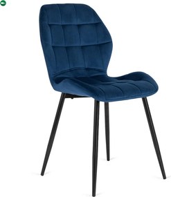 szett étkezőasztal CLARK 120-160 cm fényes fekete/fehér és 4 szék LUCKY sötétkék