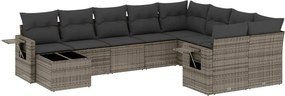 vidaXL 10 részes szürke polyrattan kerti ülőgarnitúra párnákkal