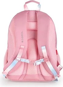 Hátizsák, iskolatáska, cipzáras, GABOL Glam, rózsaszín csillámos (GA237640L)