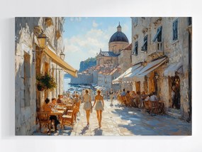 Poszter Város Utca Tenger Kikötő Öböl Étterem 120x80