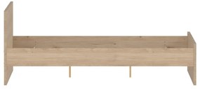 Natúr színű franciaágy ágyrács nélkül 180x200 cm tölgyfa dekorral Naia – Tvilum