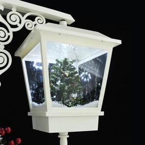 vidaXL piros-fehér PVC karácsonyi utcai lámpa Mikulással 81x40x188 cm