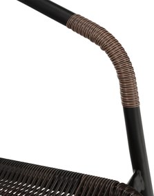 Egymásba rakható szék, barna/fekete fém, DOREN