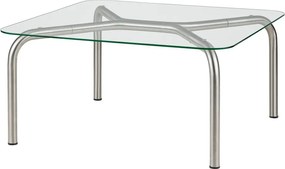 Ezüstszínű dohányzóasztal üveg asztallappal 60x80 cm Uku – noo.ma