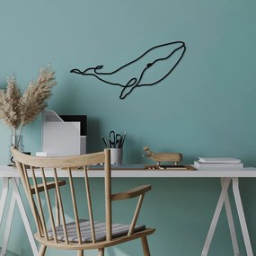 Whale fém fali dekoráció, 50×25 cm