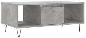 Betonszürke szerelt fa dohányzóasztal 90x50x36,5 cm