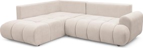 Lutario L bal oldali sarokkanapé ágyneműfunkcióval - bézs Venice 2026 vízlepergető szövet