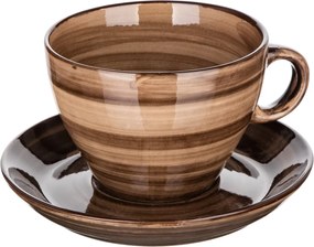 Banquet PALAS csésze csészealjjal, 290 ml, barna