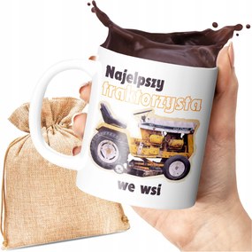 Nyomott Mintás Bögre A Falu Legjobb Traktorosa Farmer 300 ML Ajándék