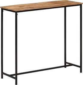 vidaXL tömör mangófa és vas tálalóasztal 80 x 30 x 74 cm