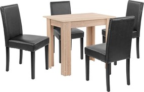Leon 4+1 étkező garnitúra sonoma tölgy-fekete