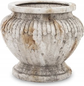 Terrakotta Virágtartó Szürke Bézs Barna 18x18cm Díszített Matt 20