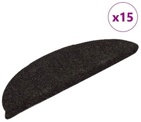 15 db sötétbarna tűlyukasztott öntapadó lépcsőszőnyeg 56x17x3cm
