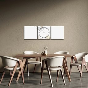 Kép - Bézs virágok pillangóval N⁰2 (órával) (90x30 cm)