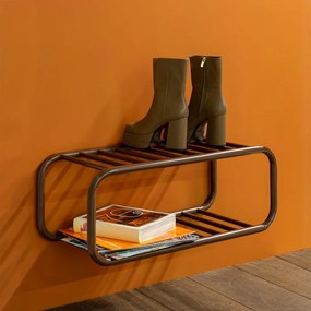 Sötétbarna fém függő cipőtartó 72x28x35 cm Retro – Spinder Design