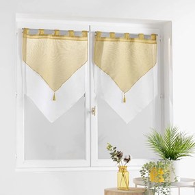 Sárga-fehér átlátszó függöny szett 2 db-os 60x90 cm Duetto – douceur d'intérieur