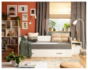 Egyszemélyes széthúzható ágy 80 cm Tetrix 13 (fényes fehér) (tárolóhellyel). Akció -35%. 1098494