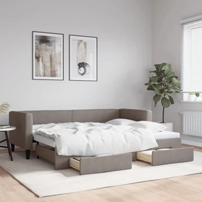 tópszínű kihúzható bársonyheverő fiókokkal 80 x 200 cm