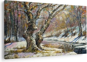 Egy festett téli táj képe (90x60 cm)