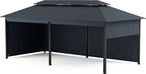 Blumfeldt Grandezza Cortina kerti pavilon 3x6 m, időjárásálló, porfestett, oldalsó redőnyök