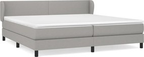 vidaXL világosszürke szövet rugós ágy matraccal 200 x 200 cm