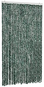 zöld és fehér zsenília rovarfüggöny 118x220 cm