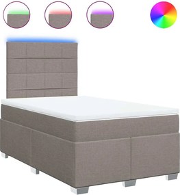 vidaXL tópszínű szövet rugós ágy matraccal 120 x 200 cm