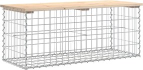 vidaXL tömör fenyőfa gabion kerti pad 103x44x42 cm