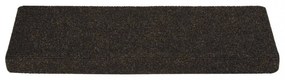 15db tűvel lyuggatott sötétbarna szövet lépcsőszőnyeg 65x21x4cm