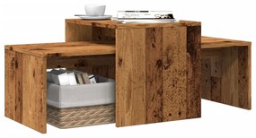 antik fa színű szerelt fa dohányzóasztal 100 x 48 x 40 cm
