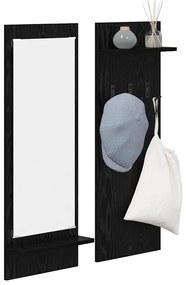 Fali Kabáthorog polcokkal Musta tammi 70 x 10 x 90 cm Faanyag