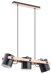 Csillár zsinóron ARI 3xE27/15W/230V fekete/bézs