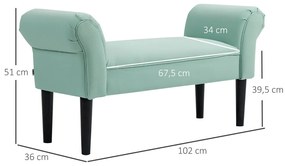 Ülőpad, előszobába vagy hálószobába, 130 kg-ig terhelhető, zöld, 102 x 36 x 51 cm